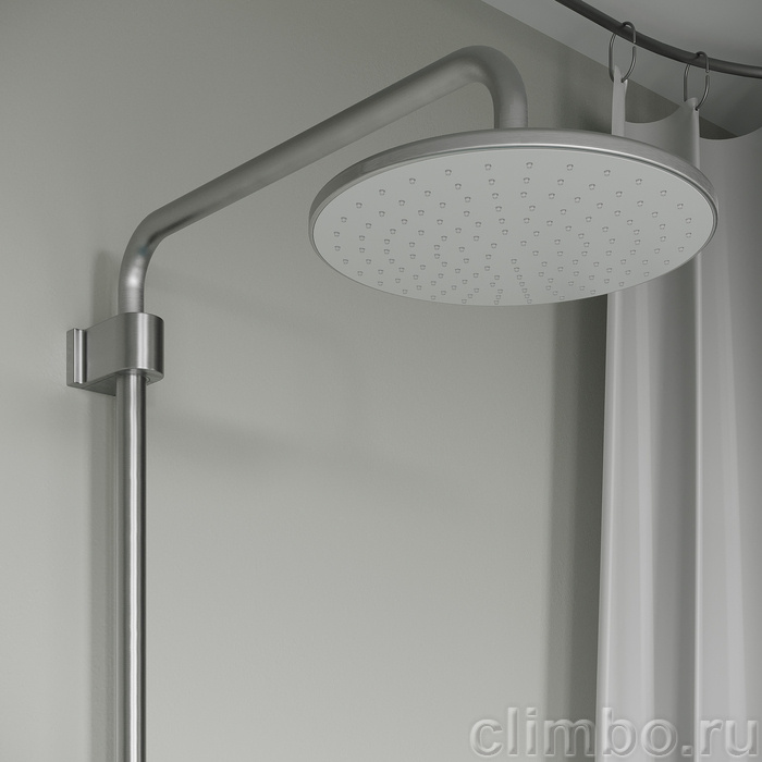 Душевая система с тропическим душем и изливом, хром матовый, Эйгер (Aiger), IDDIS, AIGBC3Fi06 — фото, детали конструкции