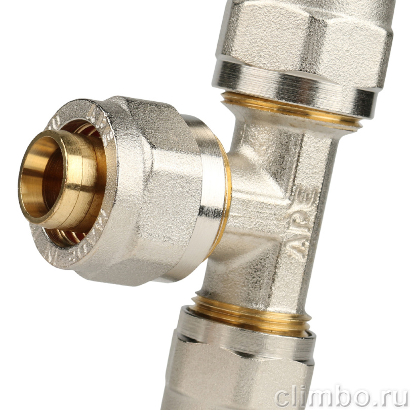 STOUT Тройник переходной 20x20x16 для металлопластиковых труб винтовой (SFS-0010-202016) — фото товара