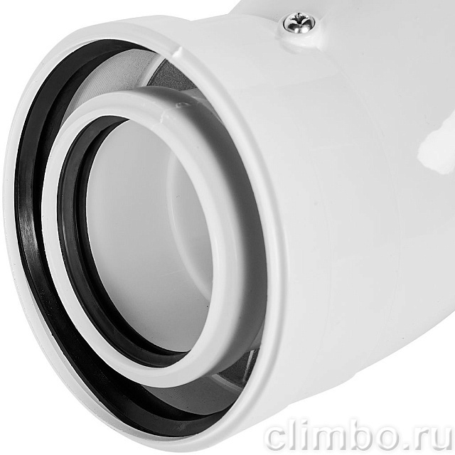 STOUT SCR-8012-000045 STOUT Отвод 45° конденсац. коакс. D80(п-м)/125(п-м) — фото, детали конструкции