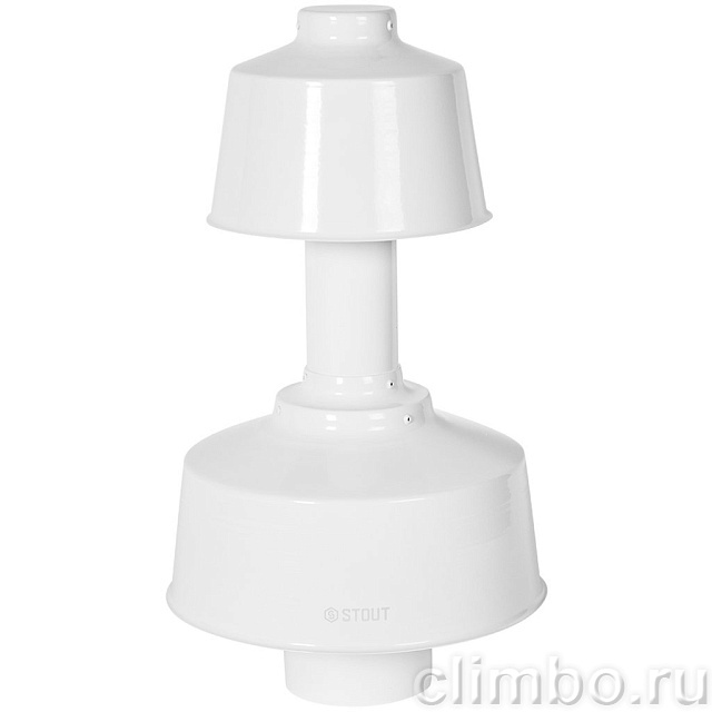 STOUT SCR-6010-800003 STOUT Оголовок вертикальный с ветрозащитой традиц. коакс. D60(п)/100(п) БЕЛЫЙ широкий — фото, детали конструкции