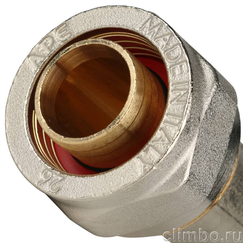 STOUT Угольник-переходник с наружной резьбой 1"x26 для металлопластиковых труб винтовой — фото товара