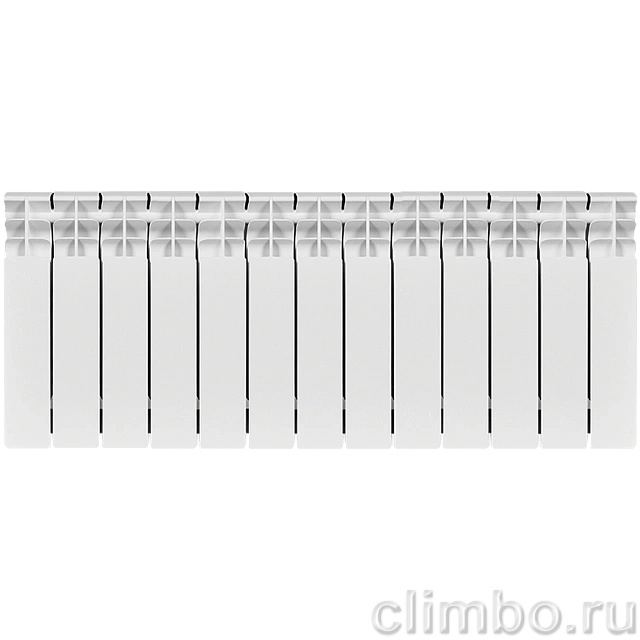 Радиатор биметаллический STOUT TITAN 350 13 секций боковое подключение (белый RAL 9016) — фото, детали конструкции