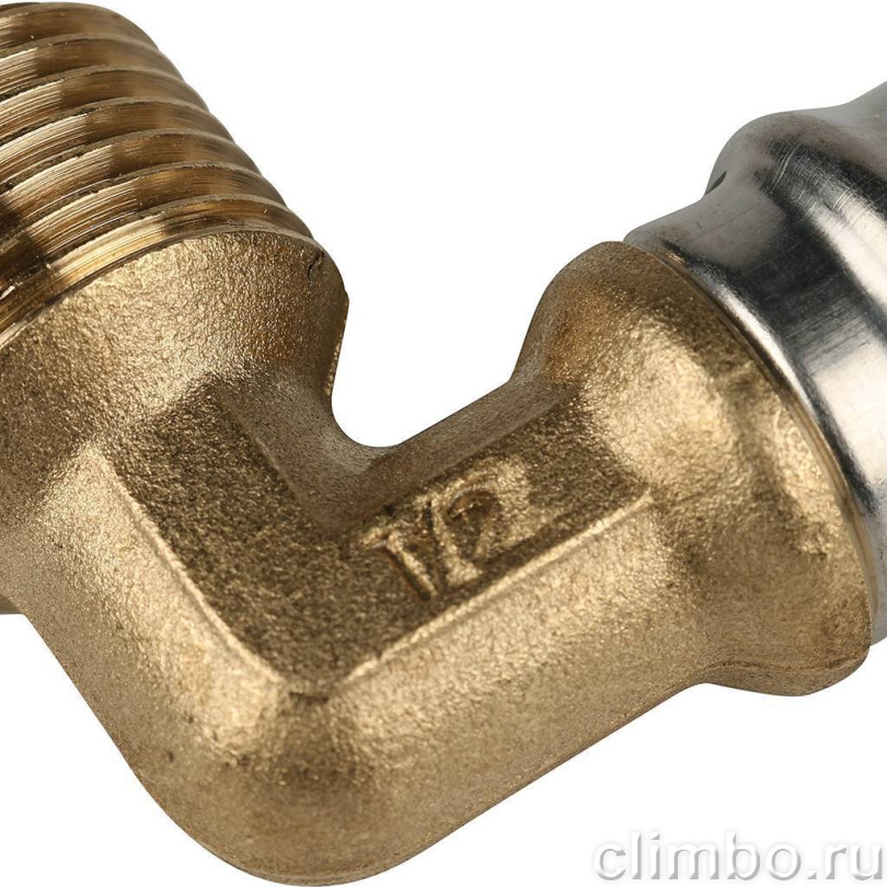 STOUT Угольник-переходник с наружной резьбой 1/2"х16 для металлопластиковых труб прессовой — фото товара