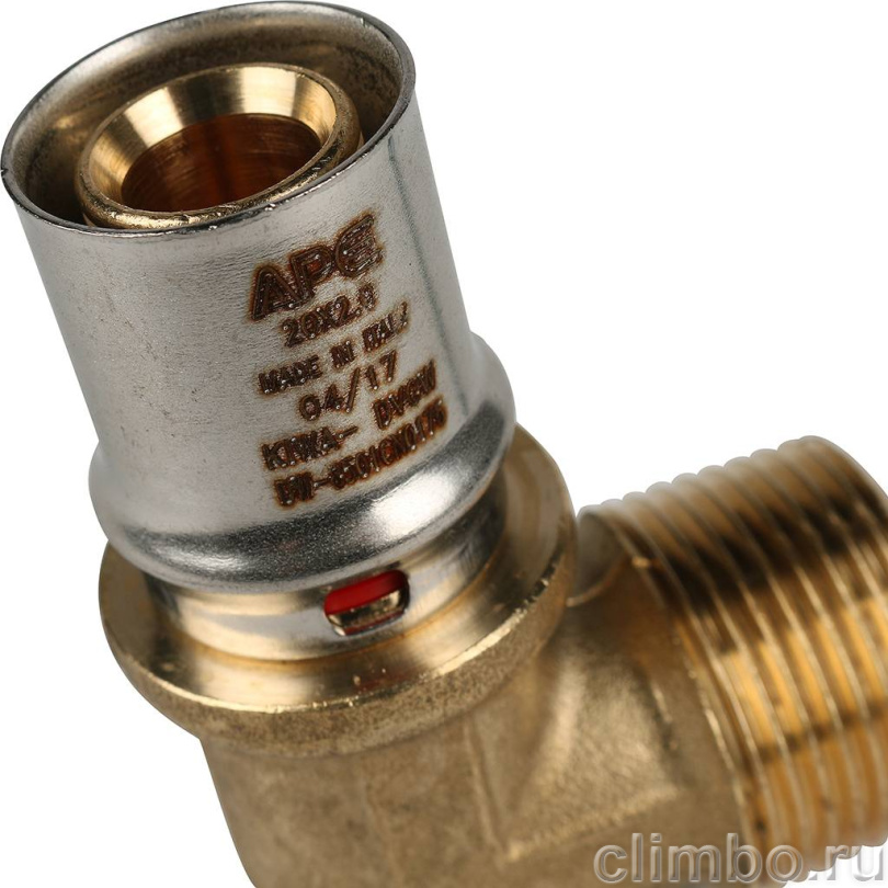 STOUT Угольник-переходник с наружной резьбой 3/4"х20 для металлопластиковых труб прессовой — фото товара