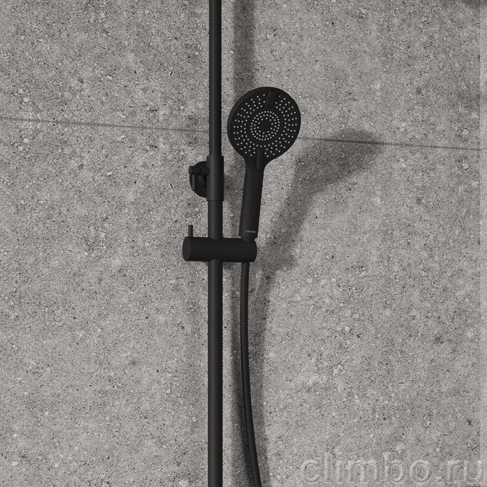 Лейка для душа, 4F, черная матовая, Рора (Rora), Milardo, ROR4FBRM18 — фото, детали конструкции