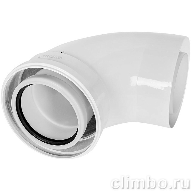 STOUT Отвод 90° конденсац. коакс. D110(п-м)/160(п-м) — фото, детали конструкции
