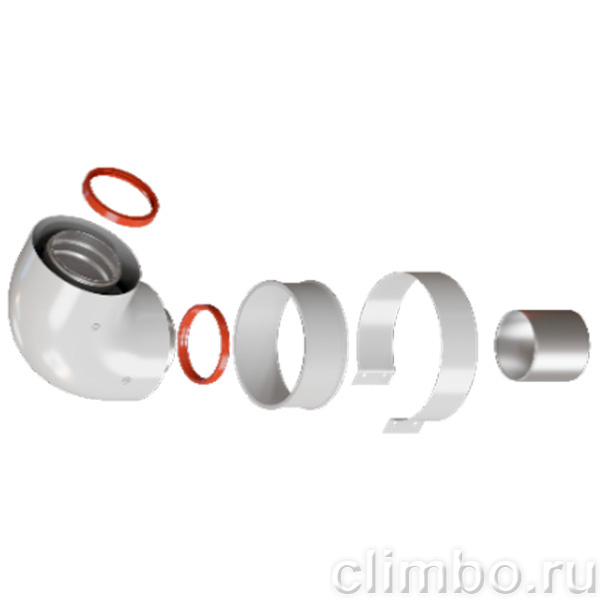 RCA-6010-210190 Начальный участок 90 гр. 60/100  хомут в комплекте + втулка D60 L-50 — фото товара