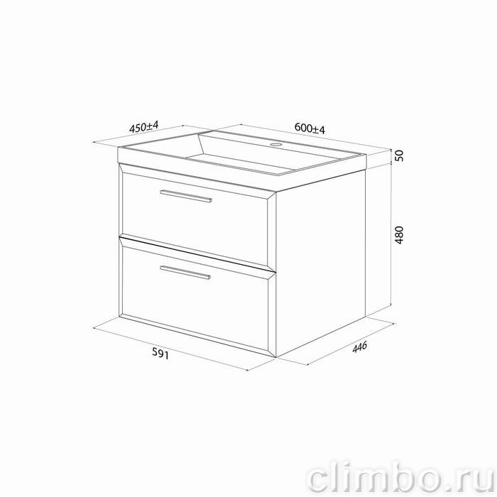 Тумба с умывальником, подвесная, 60 см, белый, Слайд Икс (Slide X), IDDIS, SLX60W0i95K подходит умыв. 4516000i28 — фото, детали конструкции