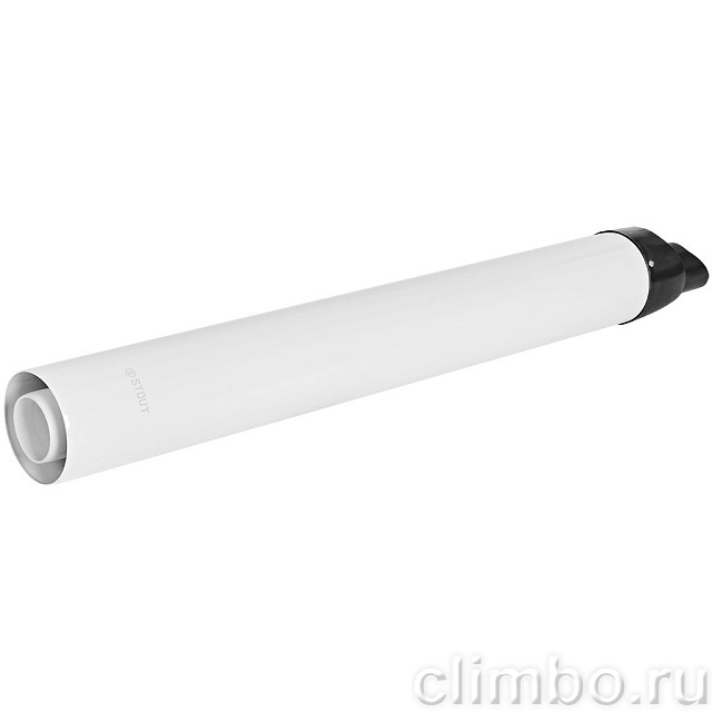 STOUT SCR-8610-000851 STOUT Горизонтальный проход через стену с наконечником конденсац. коакс. D60(п)/100(п), L850 (без декоративных накладок, рабочая длина 730мм) — фото, детали конструкции