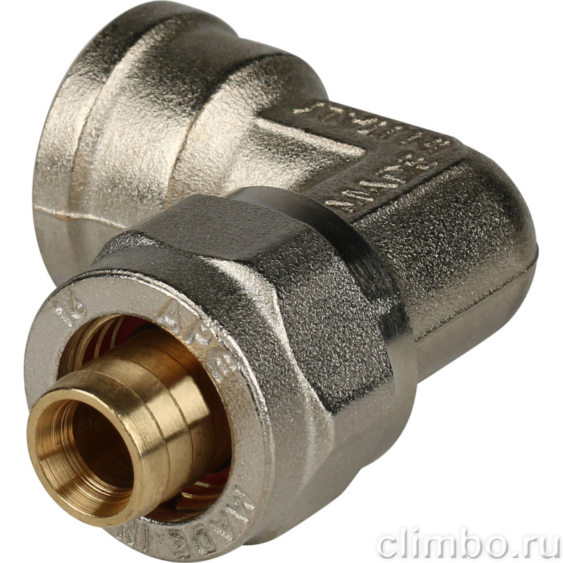 STOUT Угольник-переходник с внутренней резьбой 1/2"х16 для металлопластиковых труб винтовой (SFS-0007-001216) — фото товара
