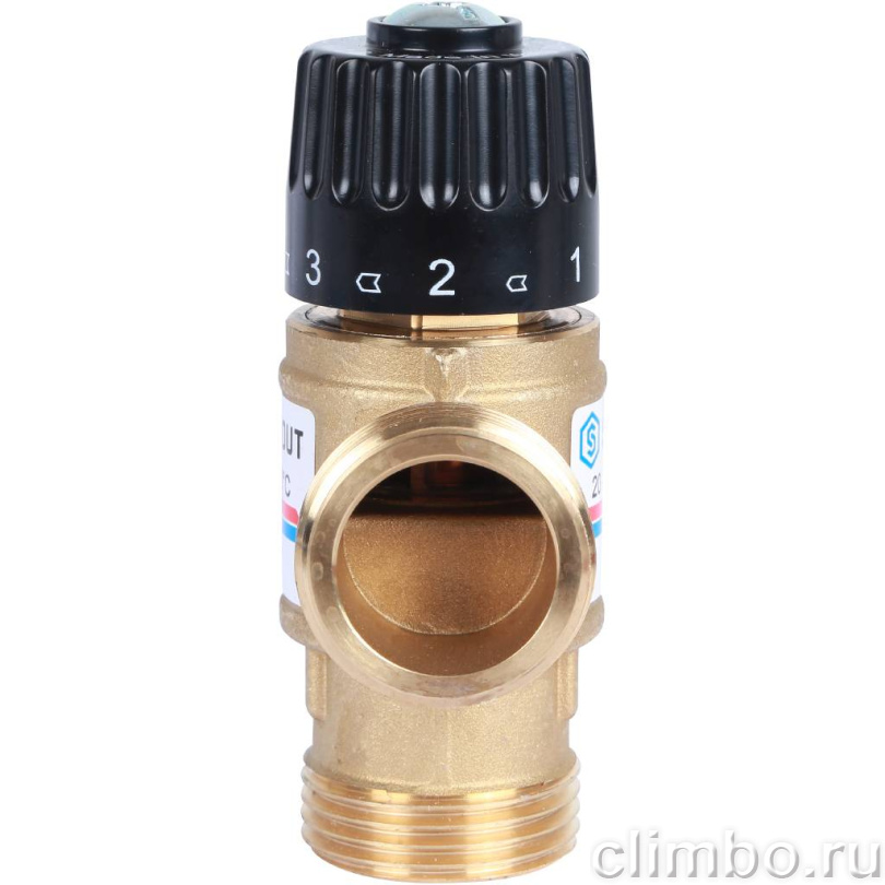 STOUT Термостатический смесительный клапан для систем отопления и ГВС. G 1” M  20-43°С — фото товара