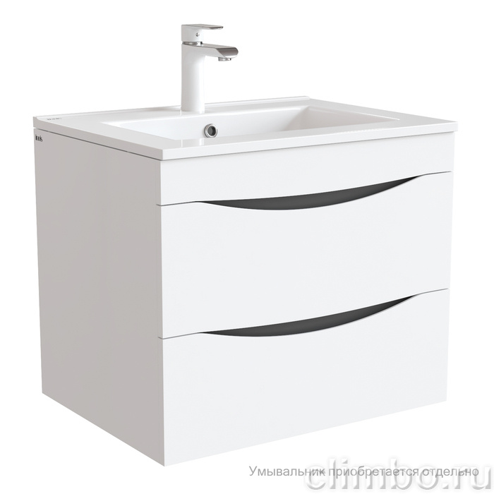 Тумба подвесная, белая, 60 см, Cloud,  IDDIS, CLO60W0i95. Подходит умывальник: 0136000i28 — фото товара