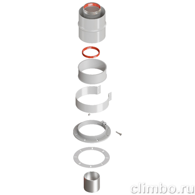 RCA-6010-240100 Начальный участок  вертикальный коакс. 60/100 в комплекте фланец — фото товара