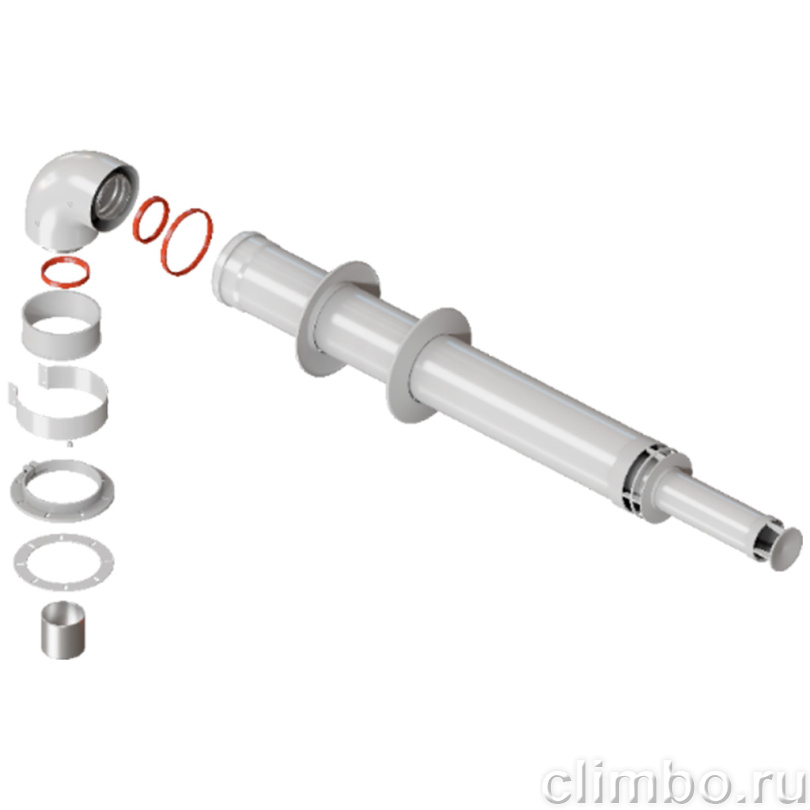 RCA-6010-251220 Комплект дымохода АНТИЛЕД УНИВЕРСАЛЬНЫЙ 60/100 - 1220мм — фото товара