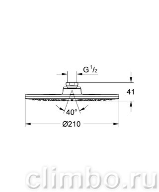 Верхний душ GROHE Ondus, диаметр 220 мм, хром/черный бархат, 27287KS0 — фото товара