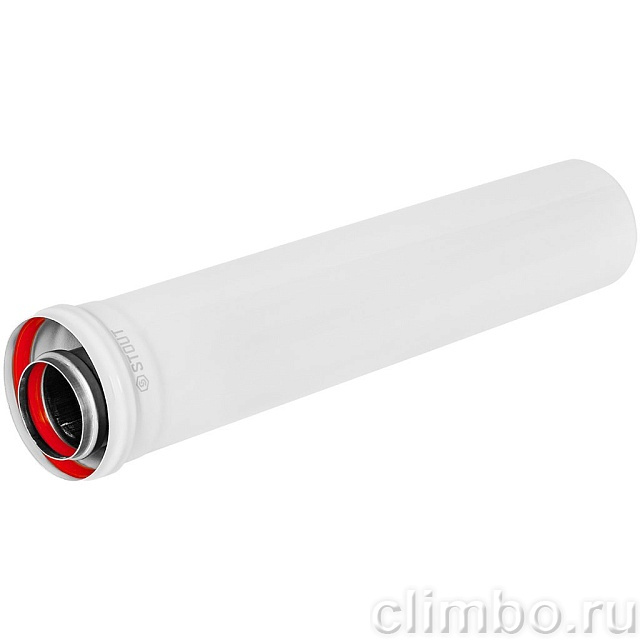 STOUT SCR-6010-000500 STOUT Удлинитель дымохода традиц. коакс. D60(п-м)/100(п-м), L500 — фото, детали конструкции