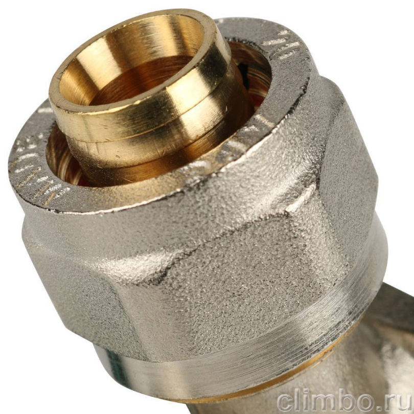 STOUT Угольник настенный с креплением 1/2"х16 для металлопластиковых труб винтовой — фото товара