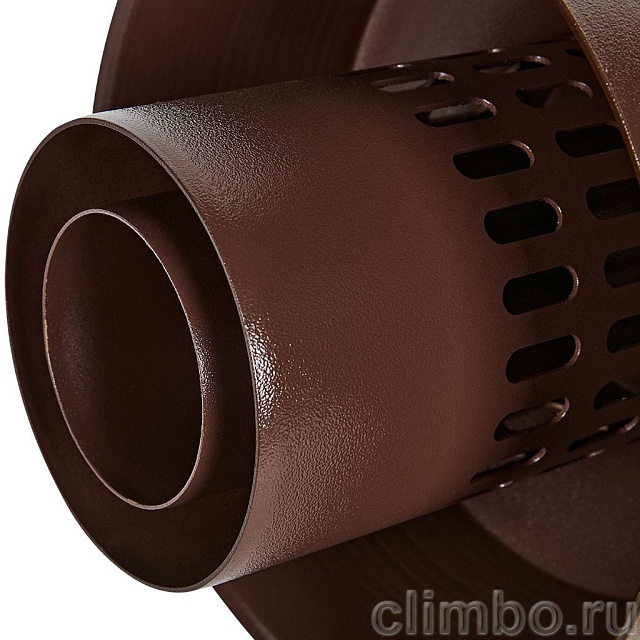 STOUT Оголовок вертикальный с ветрозащитой традиц. коакс. D80(п)/125(п) КОРИЧНЕВЫЙ широкий — фото, детали конструкции
