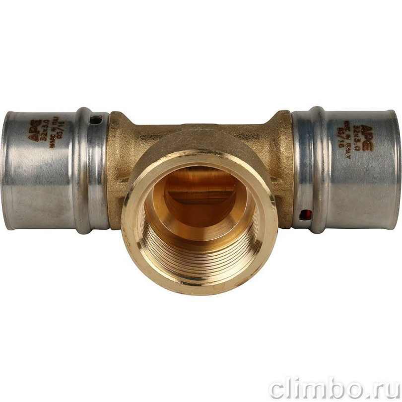 STOUT Тройник-переходник с внутренней резьбой 32х1"х32 для металлопластиковых труб прессовой — фото товара