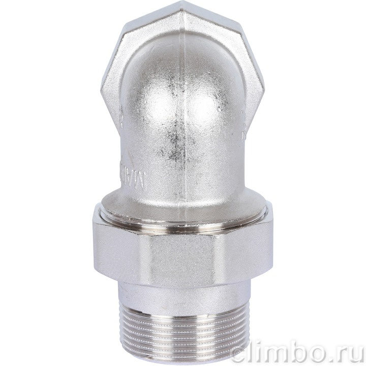 STOUT Угловая американка ВН, уплотнение o-ring кольцо, никель. 1"1/2 — фото товара