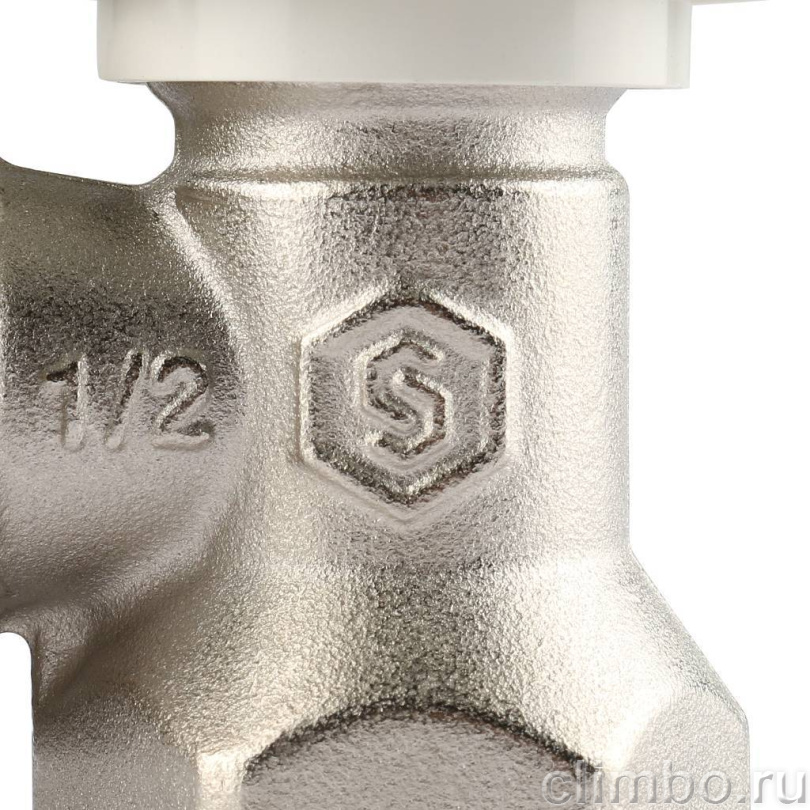 STOUT SVRs Клапан ручной терморегулирующий с неподъемным шпинделем, угловой 1/2" — фото товара
