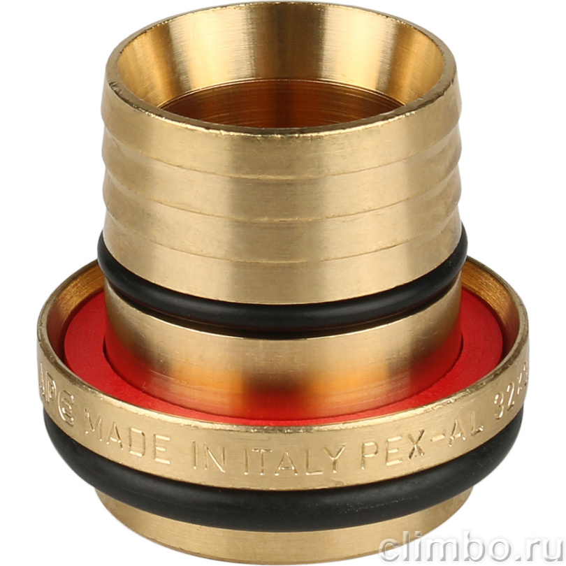 STOUT Тройник-переходник с внутренней резьбой 1"x32 для металлопластиковых труб винтовой (SFS-0012-000132) — фото товара