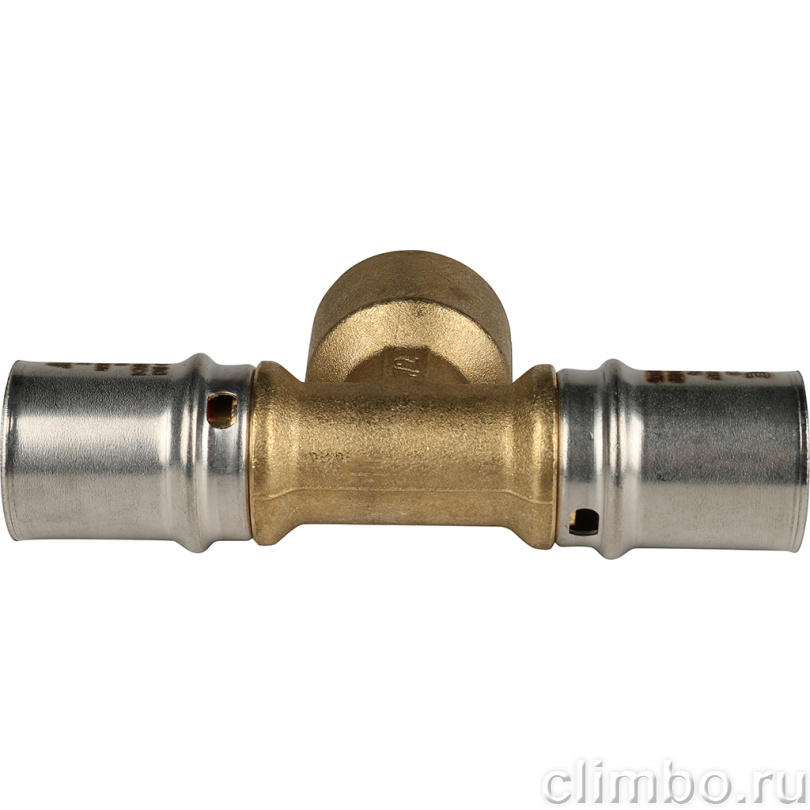 STOUT Тройник-переходник с внутренней резьбой 20х1/2"х20 для металлопластиковых труб прессовой (SFP-0007-001220) — фото товара