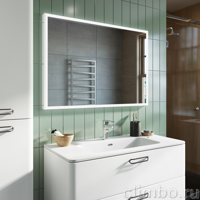 BRI10W1i95K Тумба 100 см, с умывальником, подвесная Brick (белый) — фото товара
