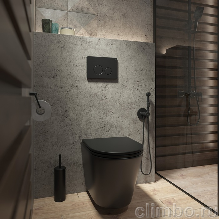 Клавиша смыва, универсальная, чёрная, Unisteel, 001, IDDIS — фото товара