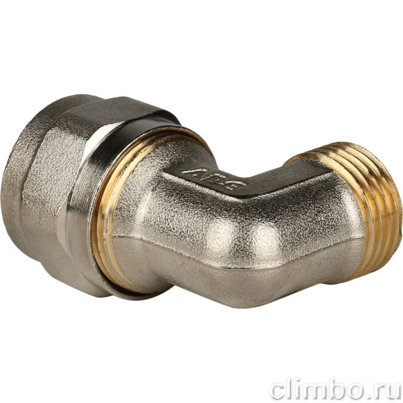 STOUT Угольник-переходник с наружной резьбой 1/2"х20 для металлопластиковых труб винтовой — фото товара