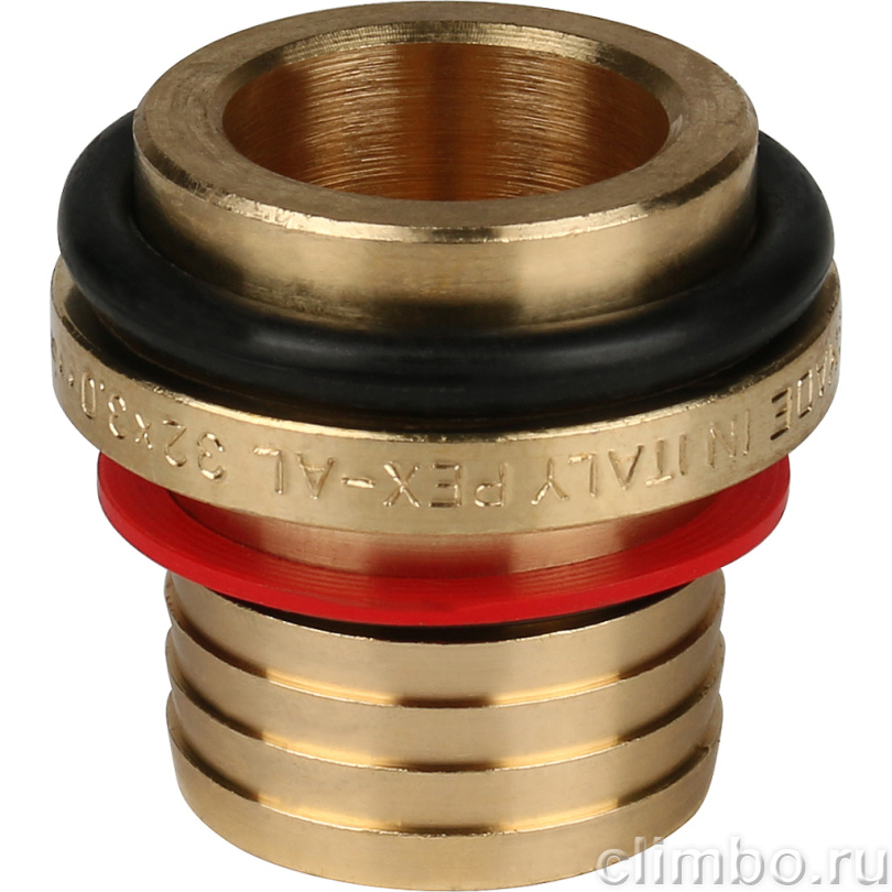 STOUT Угольник-переходник с наружной резьбой 1"x32 для металлопластиковых труб винтовой (SFS-0006-000132) — фото товара
