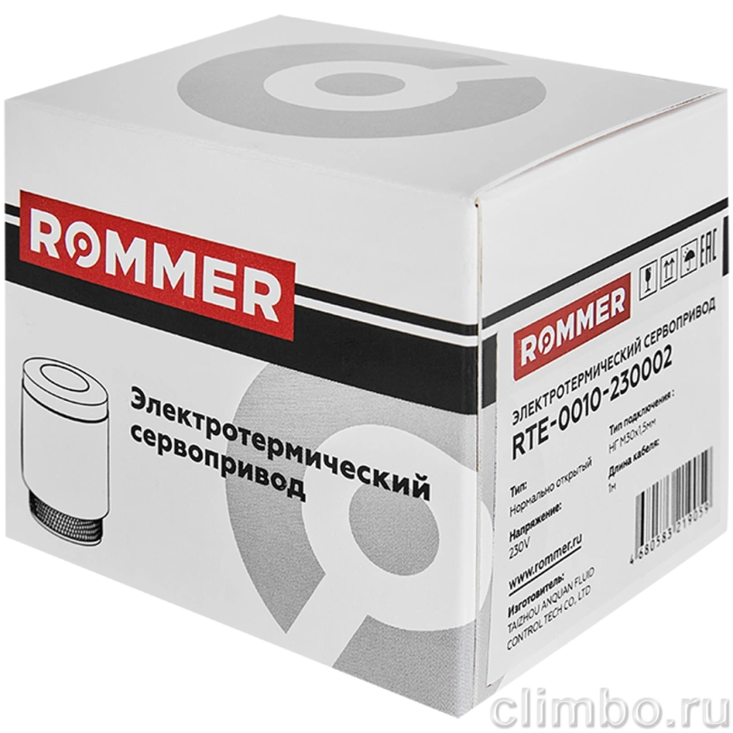 ROMMER Электротермический компактный сервопривод, нормально открытый, 230 В — фото товара