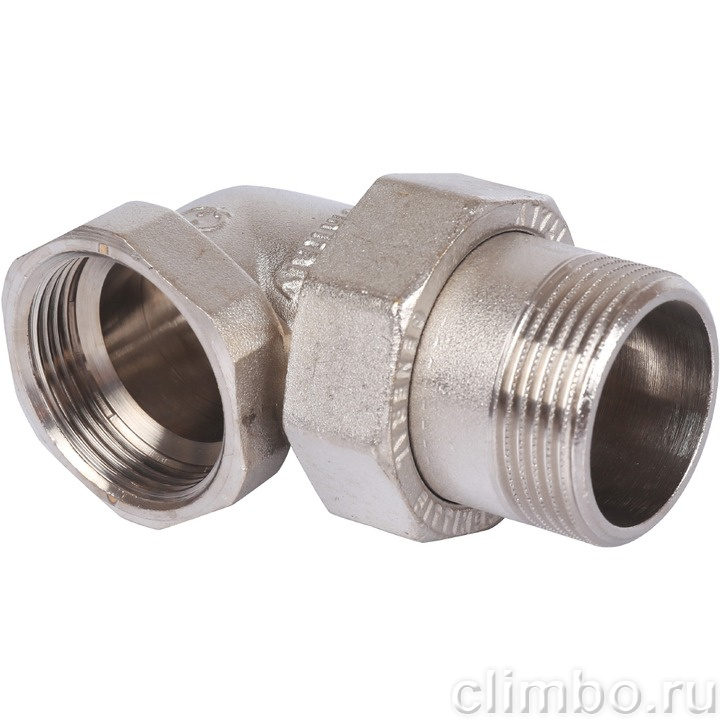 STOUT Угловая американка ВН, уплотнение o-ring кольцо, никель. 1"1/4 — фото товара