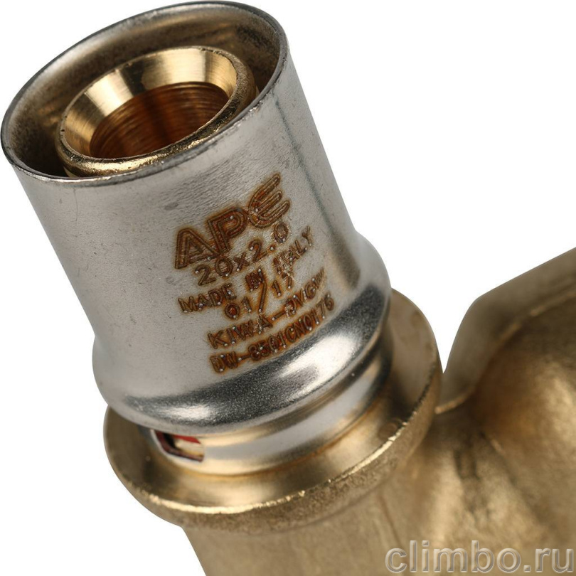 STOUT Угольник-переходник с внутренней резьбой 3/4"х20 для металлопластиковых труб прессовой — фото товара