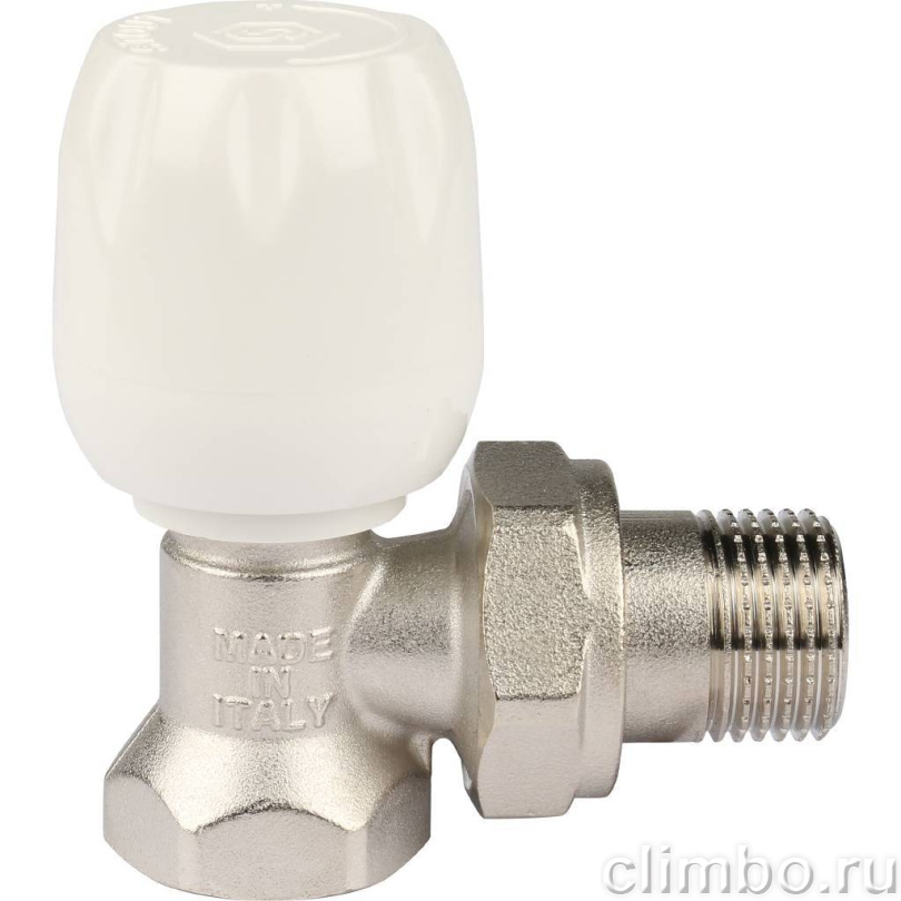 STOUT SVRs Клапан ручной терморегулирующий с неподъемным шпинделем, угловой 1/2" — фото товара