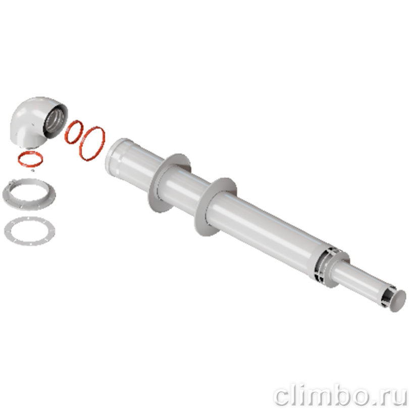 RCA-6010-241000 Комплект дымохода АНТИЛЕД 60/100 - 1000мм в комплекте фланец — фото товара