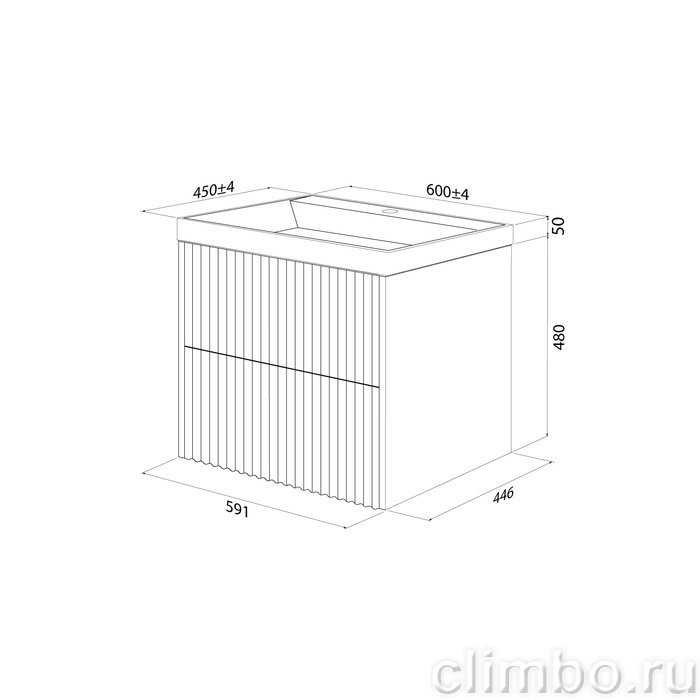 Тумба подвесная, 60 см, белый, Билд (Bild) 2.0, IDDIS, BIL60W1i95 подходит умыв. 4516000i28 — фото, детали конструкции