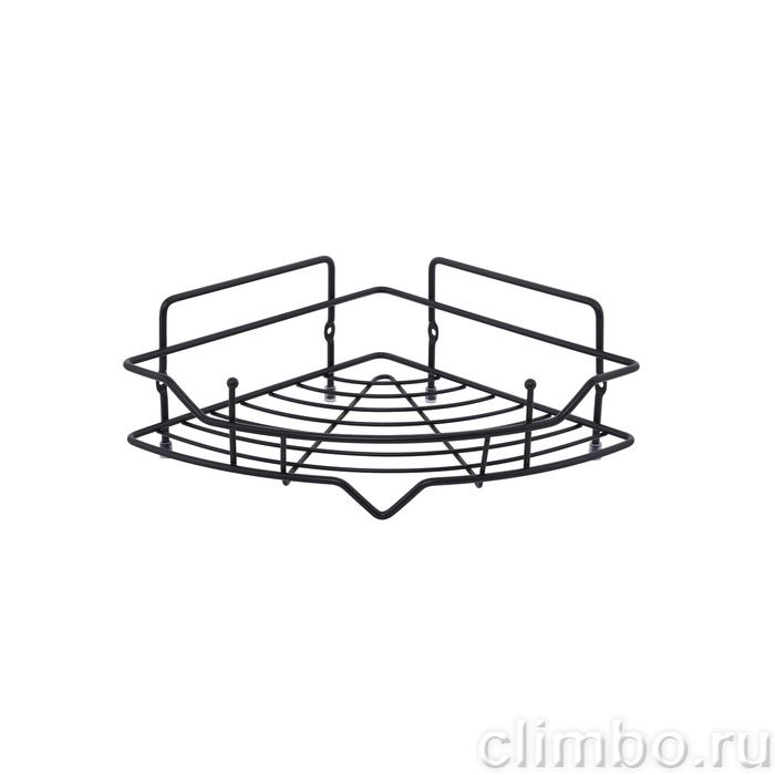 Полка одноярусная угловая, проволока стальная, чёрный матовый, Грид (Grid), Milardo, GRICC1BM44 — фото, детали конструкции