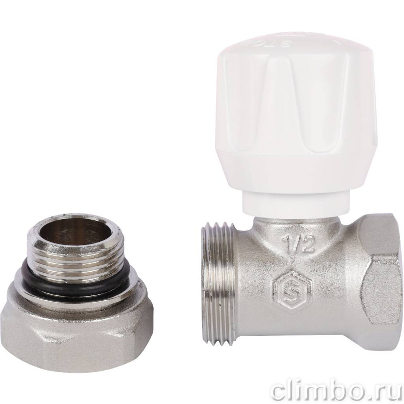 STOUT SVR Клапан ручной терморегулирующий прямой 1/2" (с дополнительным уплотнением) — фото товара