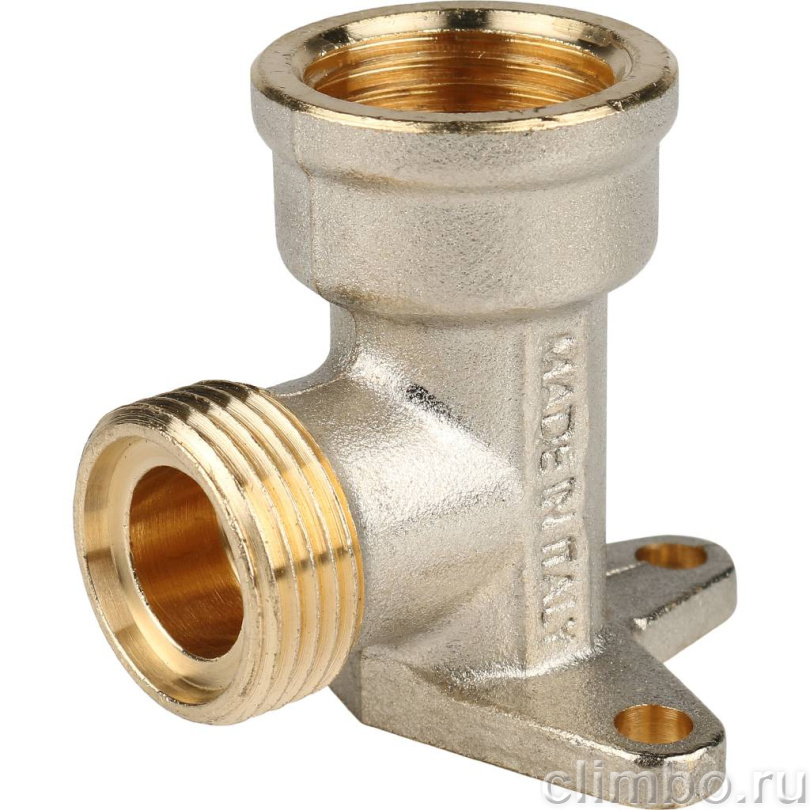 STOUT Угольник настенный с креплением 1/2"х16 для металлопластиковых труб винтовой — фото товара