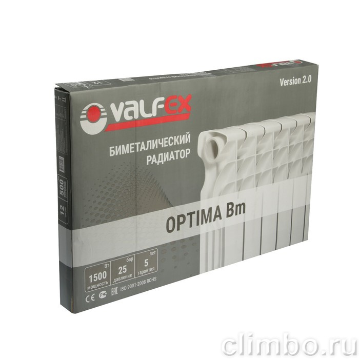 Радиатор VALFEX OPTIMA Version 2.0 биметаллический 500, 10 секций — фото товара