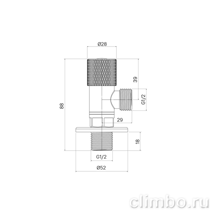 Кран угловой, с отражателем, 1/2; 1/2, кран-букса, латунь, золото, IDDIS, 910B0A6C2GDZ — фото, детали конструкции