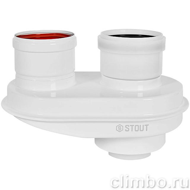 STOUT SCR-8080-250001 STOUT Адаптер моноблочный для перех. на двухтрубную систему конденсац. c D60(п)/100(п) на D80(м)/80(м) — фото, детали конструкции