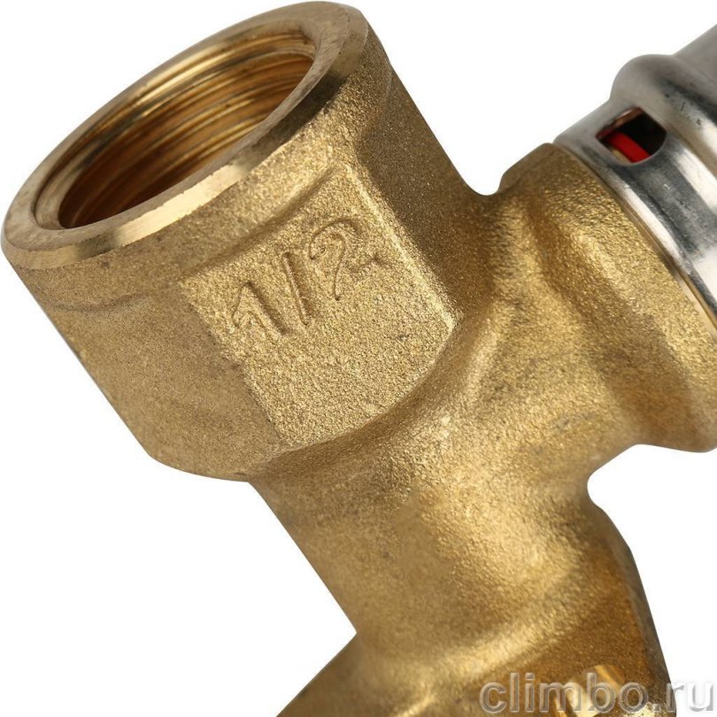 STOUT Угольник настенный с креплением короткий 1/2"х20 для металлопластиковых труб прессовой — фото товара
