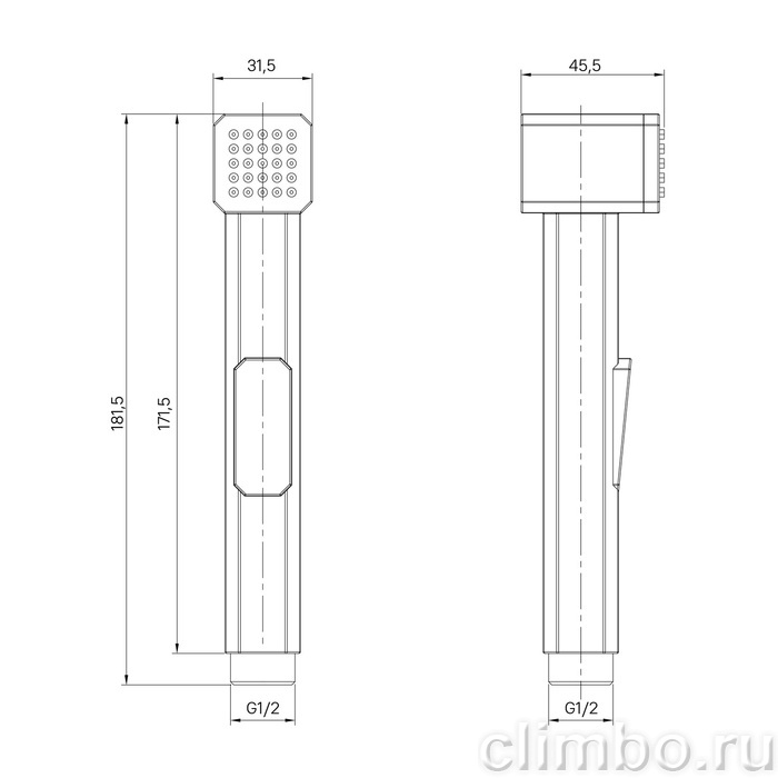 Гигиеническая лейка, черная матовая, Аксес (Axes), IDDIS, AXE1F1Bi20 — фото, детали конструкции