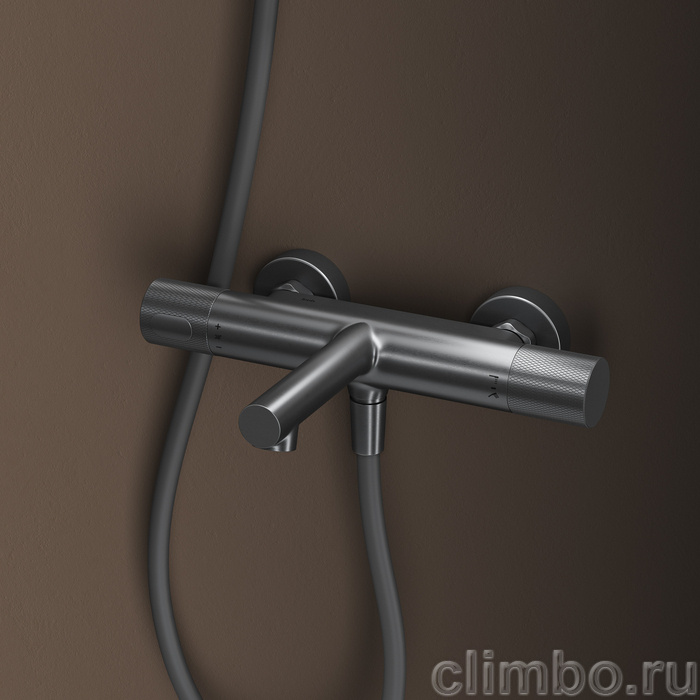 Смеситель для ванны с термостатом,графит матовый, Дюна (Duna), IDDIS, DUNGM02i74WA — фото, детали конструкции
