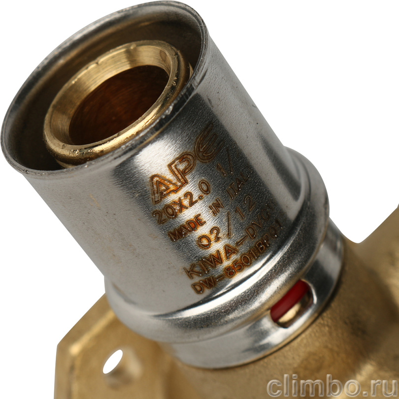 STOUT Тройник настенный с креплением 1/2"х20 для металлопластиковых труб прессовой (SFP-0015-001220) — фото товара