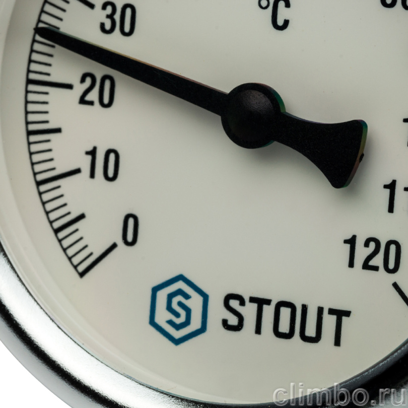 STOUT Термометр биметаллический с погружной гильзой. Корпус Dn 63 мм, гильза 50 мм 1/2", 0...120 С (SIM-0001-635015) — фото товара