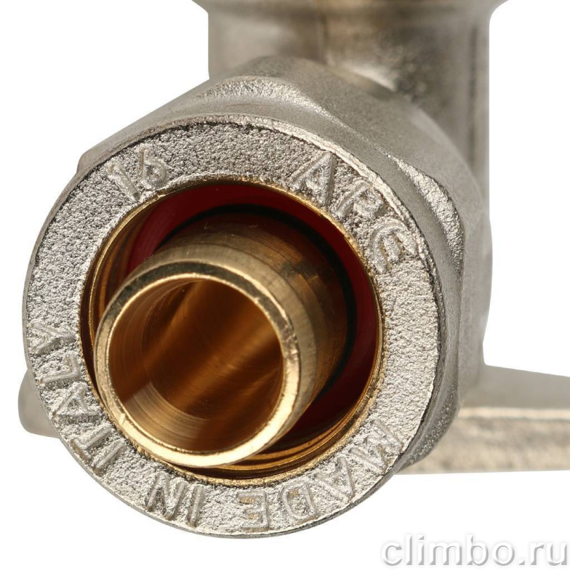 STOUT Угольник настенный с креплением 1/2"х16 для металлопластиковых труб винтовой — фото товара