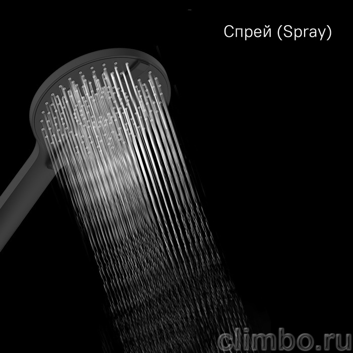 Лейка для душа, 4F, черная матовая, Рора (Rora), Milardo, ROR4FBRM18 — фото, детали конструкции